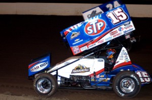 Donny Schatz, seen here from earlier action, scored the WoO STP Sprint Car Series victory Tuesday night at Ohsweken Speedway.  Photo courtesy WoO Media