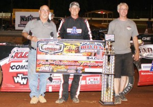 Dale McDowell scored the win in the Spring Nationals Series feature Friday night at Boyd's Speedway.  Photo by Ronnie Barnett/The Photo Man