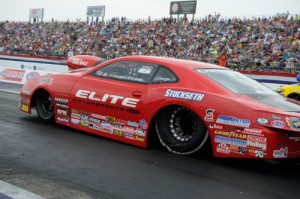 Erica Enders-Stevens, seen here from earlier action, laid down the fastest pass in Saturday's Pro Stock qualifying for the Southern Nationals at the Atlanta Dragway.  Photo courtesy NHRA Media