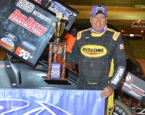 Terry Gray scored two wins on the season, and came home with the USCS Sprint Car National Championship for 2014.  Photo by Chris Seelman