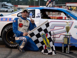 John Bolen scored the win in the first of two Pro Late Model features at Montgomery Motor Speedway Saturday night.  Photo by Philip Odom