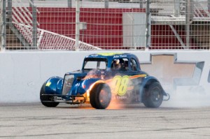 Amber Fleeman suffered a mechanical failure during last week's Thursday Thunder at Atlanta Motor Speedway, bringing her race to an end.  Photo by Tom Francisco/Speedpics.net