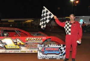 Brant Carey topped the Limited Late Model field to score the win Saturday night at Lavonia Speedway.  Photo by DTGW Productions
