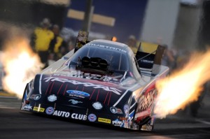 Courtney Force powers down the strip at Sonoma Raceway in Friday's NHRA Funny Car qualifying.  Photo courtesy NHRA Media