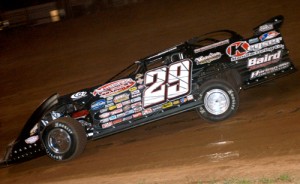 Darrell Lanigan topped Rick Eckert for his third World of Outlaws Late Model victory at Shawano Speedway in the past four years.  Photo courtesy WoO Media