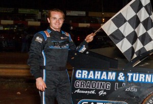 Jason Croft scored the victory in Saturday night's Super Late Model feature at Dixie Speedway.  Photo by Kevin Prater/praterphoto.com