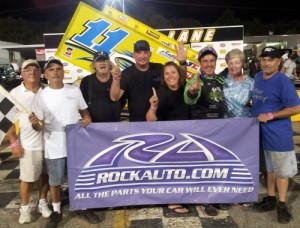 Joey Aguilar completed a weekend sweep in the United Sprint Car Series at Anderson Motor Speedway by winning Saturday night's Summer Nationals finale for his third career USCS win.  Photo by Jacob Seelman