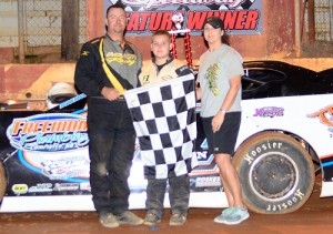 Limited Late Model points leader Keith Freeman scored his first feature victory of the season Saturday night at Hartwell Speedway.  Photo by Heather Rhoades