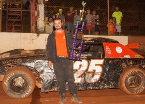 Chris Steele picked up the Hobby Stock Summer Sizzler feature win Saturday night at Senoia Raceway.  Photo by Francis Hauke/22fstops.com