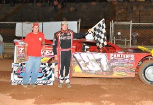 David McCoy made another trip to Lavonia Speedway's Limited Late Model Victory Lane with a win Saturday night.  Photo by DTGW Productions
