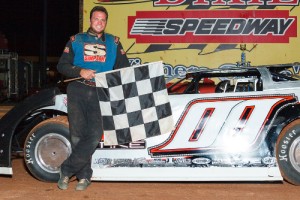 Johnny Chastain scored his first Super Late Model victory of the season Saturday night at Dixie Speedway.  Photo by Kevin Prater/praterphoto.com