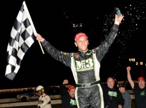 Justin Bonsignore came home with his third NASCAR Whelen Modified Tour victory of the season Thursday night at Thompson Speedway Motorsports Park.  Photo by Darren McCollester/Getty Images for NASCAR