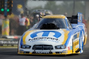 Matt Hagan powered to a record breaking qualifying run in Funny Car competition Sunday afternoon at Lucas Oil Raceway Park.  Photo courtesy NHRA Media