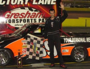 Matt Vassar turned a last lap pass into a trip to victory lane in Saturday night's Truck division feature at Gresham Motorsports Park.  Photo courtesy GMP Media