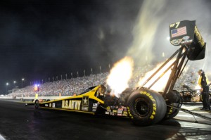 Tony Schumacher paced Friday's Top Fuel qualifying for the US Nationals at Lucas Oil Raceway Park.  Photo courtesy NHRA Media