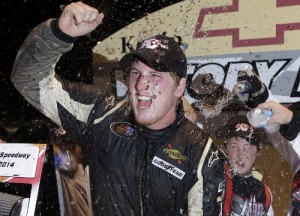 Austin Hill held off Cameron Haley to score his second career NASCAR K&N Pro Series East victory Saturday night at Greenville Pickens Speedway.  Photo by Getty Images for NASCAR