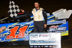 Cliff Williams was awarded the NeSmith Chevrolet Dirt Late Model Series win Sunday night at Magnolia Motor Speedway in Columbus, MS.  Photo by Heath Lawson