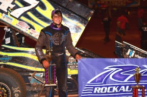 Eric Riggins, Jr. scored his first USCS Sprint Car victory of the season Saturday night at Harris Speedway.  Photo courtesy USCS Media