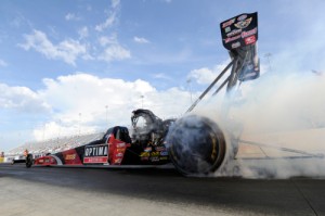 J.R. Todd powered to the top of the Top Fuel speed charts in Friday qualifying for the NHRA Carolina Nationals at zMax Dragway.  Photo courtesy NHRA Media