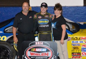 Josh Berry scored his ninth victory of the season and the Whelen All-American Series Late Model track championship at Hickory Motor Speedway Saturday night.  Photo by Sherri Stearns