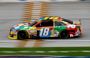 Kyle Busch will start on the pole for Sunday's NASCAR Sprint Cup Series race at Chicagoland Speedway after rain washed out Friday's qualifying sessions.  Photo by Jeff Zelevansky/NASCAR via Getty Images