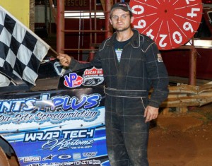 Michael Page scored the Super Late Model victory Saturday at Dixie Speedway.  Photo by Kevin Prater/praterphoto.com