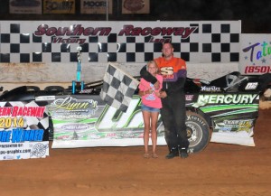 Stephen Brantley took the NeSmith Chevrolet Weekly Racing Series Late Model win on Saturday night at Southern Raceway in Milton, FL.  Photo By Phil/Courtesy NeSmith WRS Media