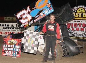 A.J. Maddox scored his second East Bay Sprints feature victory of the season Saturday night at East Bay Raceway Park.  Photo courtesy EBRP Media