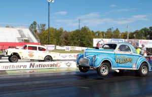 Nostalgia drag racers were in the spotlight at the Atlanta Speed Shop Atlanta $10,000 drag races and car show Saturday at Atlanta Dragway.  Photo by Tim Glover