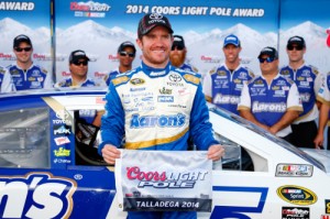 Brian Vickers scored the pole for Sunday's NASCAR Sprint Cup Series race at Talladega Superspeedway.  Photo by Matt Sullivan/NASCAR via Getty Images