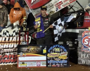 David Gravel scored his first Williams Grove Speedway victory in the 52nd annual World Of Outlaws National Open for the World of Outlaws STP Sprint Car Series Saturday night.  Photo courtesy Williams Grove Speedway Media