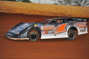 Riley Hickman, seen here from earlier action, scored the Southern All Star Dirt Racing Series victory Saturday night at Talladega Short Track.  Photo by MRMRacing.net