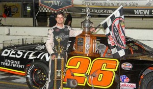 Travis Cope turned a late charge into a trip to victory lane with a win in Sunday's Florday Governor's Cup 200 at New Smyrna Speedway.  Photo by Jim Jones Photography