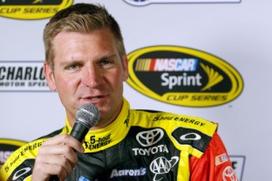 Clint Bowyer speaks during the Charlotte Motor Speedway NASCAR Media Tour at the Charlotte Convention Center on Tuesday.  Photo by Bob Leverone/NASCAR via Getty Images