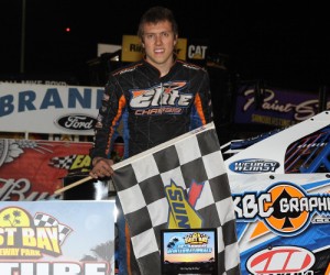 Nick Hoffman scored the Open Wheel Modified win in his very first visit to East Bay Raceway Park.  Photo by Mike Horne