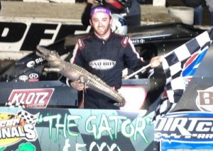 Austin Dillon beat out his brother, Ty, en route to winning the DIRTcar UMP Modifieds Gator Championship at the DIRTcar Nationals Monday night.  Photo courtesy DIRTcar Nationals Media