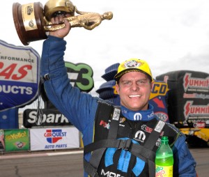 Matt Hagan scored the Funny Car victory in Sunday's CARQUEST Auto Parts NHRA Nationals at Phoenix.  Photo courtesy NHRA Media