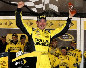 Matt Kenseth held off Martin Truex, Jr. to score the win in Saturday night's NASCAR Sprint Unlimited non-points event at Daytona International Speedway.  Photo by Jerry Markland/Getty Images for NASCAR