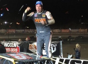 Shane Clanton scored his third World of Outlaws Late Model Series win of the week Friday night at Volusia Speedway Park.  Photo courtesy WoO LMS Media