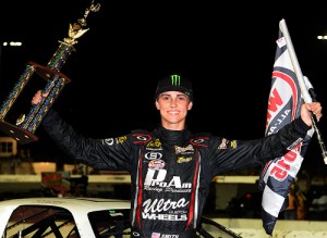 Zane Smith picked up the Super Late Model championship Saturday night at New Smyrna Speedway.  Photo by Getty Images for NASCAR
