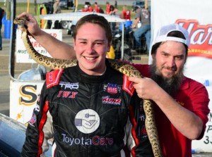 Christopher Bell scored a dominating victory in winning Sunday's Rattler 250 at South Alabama Speedway.  The race was the season opener for the Southern Super Series.  Photo by Fastrax Photos/Tom Wilsey/Loxley, AL