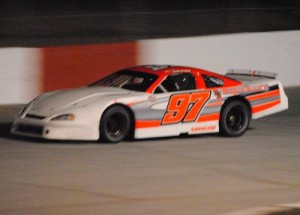 Marty Ward was moved to the win in the first of two Late Model Stock features at Greenville Pickens Speedway Saturday night.  Photo by Christy Kelley