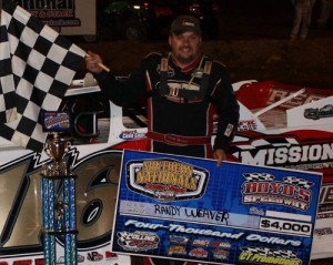 Randy Weaver topped the field to score the Southern Nationals Bonus Series feature victory at Boyd's Speedway Saturday night.  Photo by Ronnie Barnett/The Photo Man