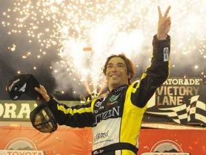 Ruben Pardo celebrates after winning the season opener for the NASCAR Mexico Series Friday at Phoenix International Raceway. Photo by Getty Images for NASCAR 