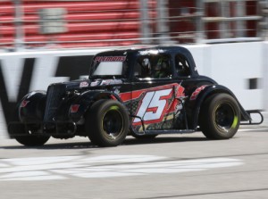William Plemmons drove to the victory in Saturday's Masters feature in round 5 of the Winter Flurry racing series at Atlanta Motor Speedway.  Photo by Tom Francisco/Speedpics.net