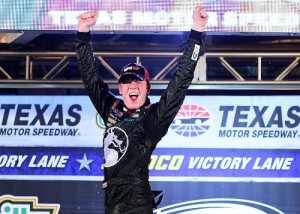 Erik Jones scored his first career NASCAR Xfinity Series victory Friday night at Texas Motor Speedway.  Photo by Jared C. Tilton/NASCAR via Getty Images