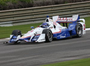 Helio Castroneves scored his second straight IndyCar pole in qualifying for Sunday's Grand Prix of Alabama at Barber Motorsports Park.  Photo by Joe Skibinski