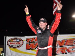 Kres VanDyke, seen here from an earlier victory, won both Late Model Stock features Friday night at Lonesome Pine Raceway.  Photo courtesy Kingsport Speedway Media