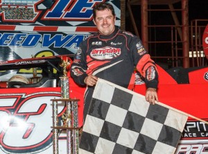 Veteran racer Ray Cook held off a strong field of Super Late Models to score the victory on Spring Championship night at Dixie Speedway Saturday.  Photo by Kevin Prater/praterphoto.com