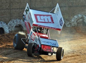 Shane Stewart, seen here from earlier action, drove to the victory in Friday's World of Outlaws Sprint Car Series action at Keller Auto Speedway.  Photo by Chris Carlile